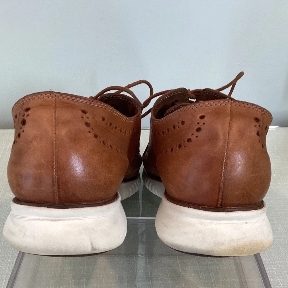 Cole Haan Grand.OS British Tan Leather Wingtip Oxford Shoe Sneaker C31532 Sz 13M